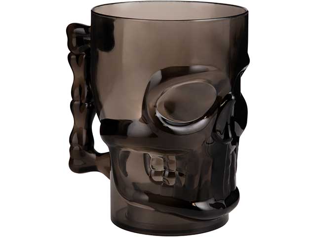 black skull beer jar on white background