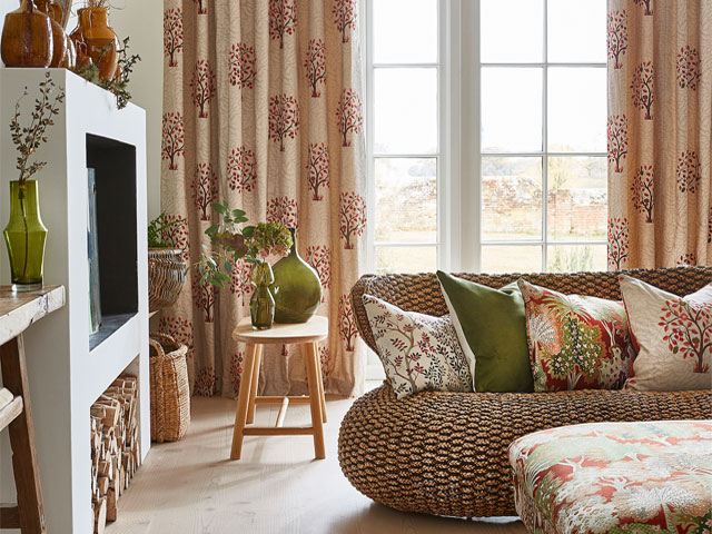 Summery patterns are giving way to something more grounding. Image Credit: Blinds Direct