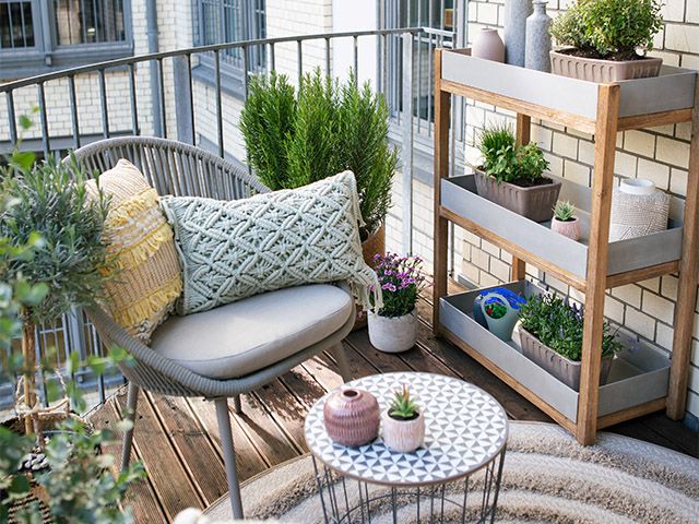 boho small balcony makeover - take a tour of this lockdown friendly balcony - inspiration - goodhomesmagazine.com