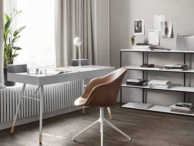 Light filled room with desk