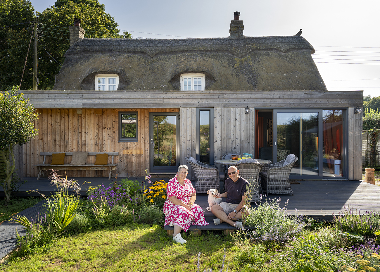 ‘We completely renovated the garden and Paul did the deck himself with boards from Travis Perkins. We spotted some stylish Aruba garden furniture in grey at Roxton Garden Centre.’