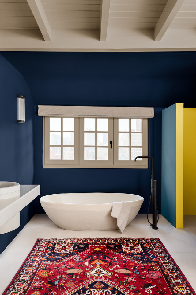 Dulux Colour of the Year 2025 yellow and blue bathroom