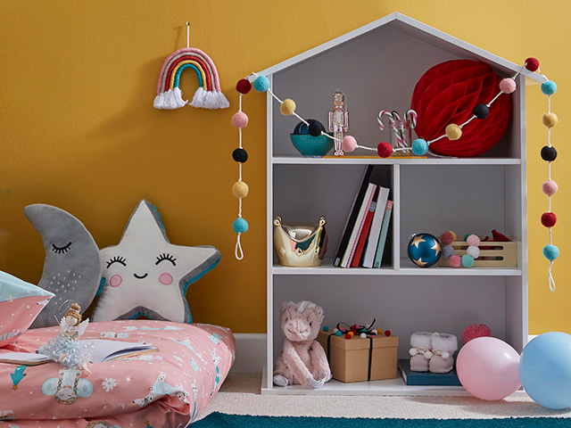 children's bedroom house-shaped shelving - children's bedroom - goodhomesmagazine.com
