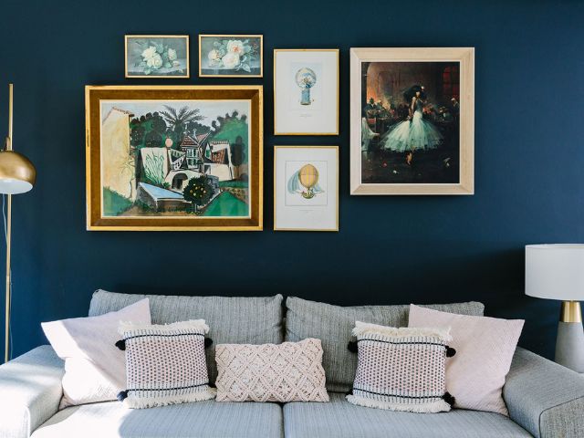 Gallery wall with dark walls by My Bespoke Room