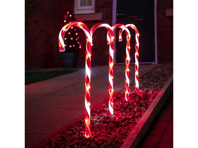 Outdoor candy cane lights
