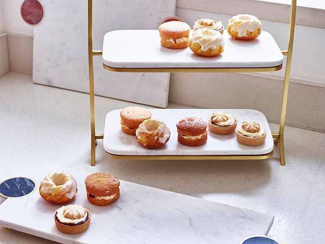 oliver bonas cake stand - dining room - goodhomesmagazine.com