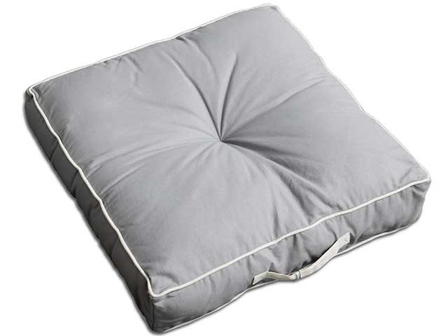 grey floor cushion for garden on white background