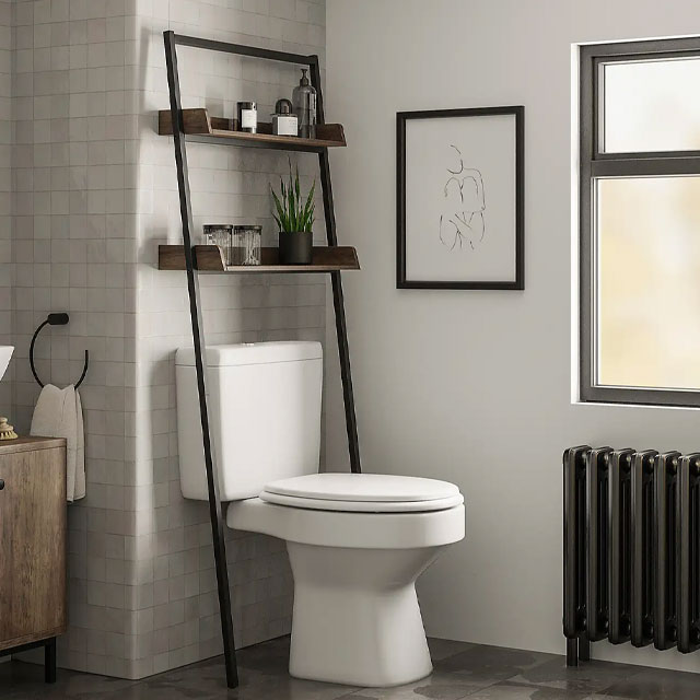over-toilet ladder shelf