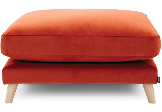 Grand Designs Farnham footstool in terracotta velvet,£479 from DFS