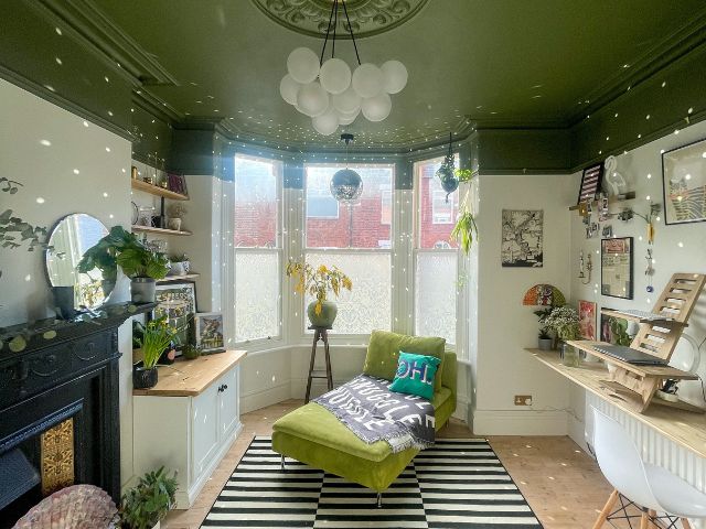 Statement light in a living room