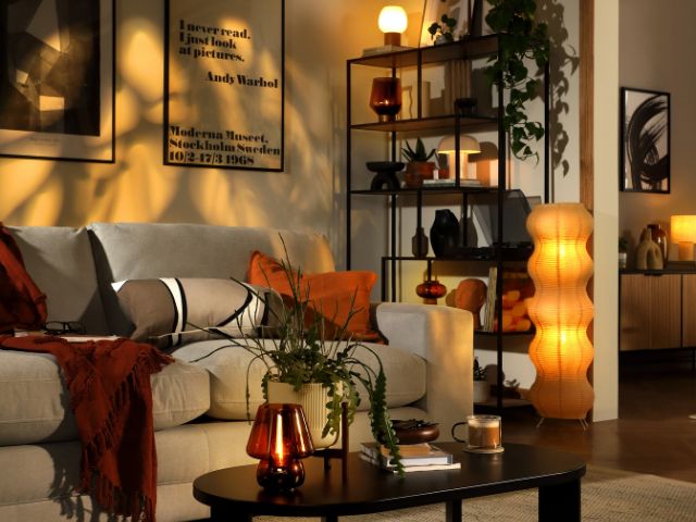 Layering your lighting creates a cosy atmosphere for the longer nights. Image Credit: Furniture And Choice