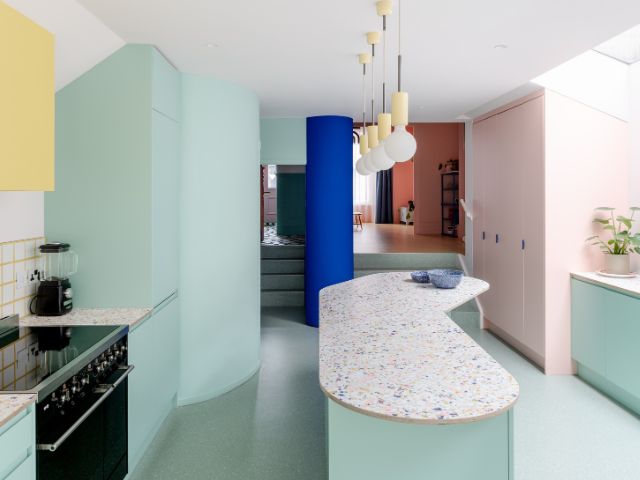 Icy blue coloured kitchen by Yes Colours