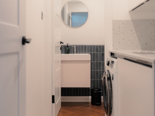Downstairs toilet in a utility room