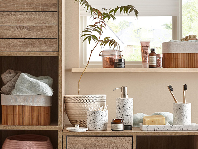 warm wooden neutral bathroom scheme - cosy bathroom ideas - goodhomesmagazine.com