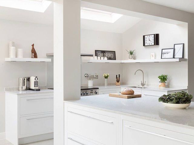 white harvey jones kitchen side return - goodhomesmagazine.com