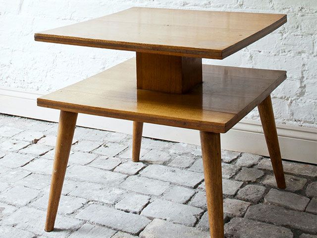 wooden side table - how to update a Mid-Century side table - inspiration - goodhomesmagazine.com
