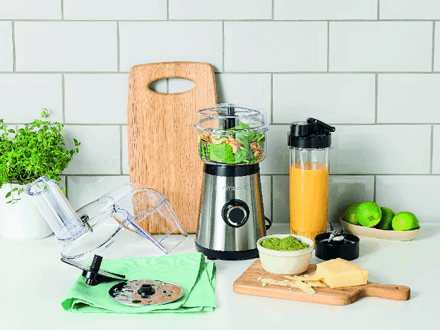 Aldi student range kitchen items on white worktop